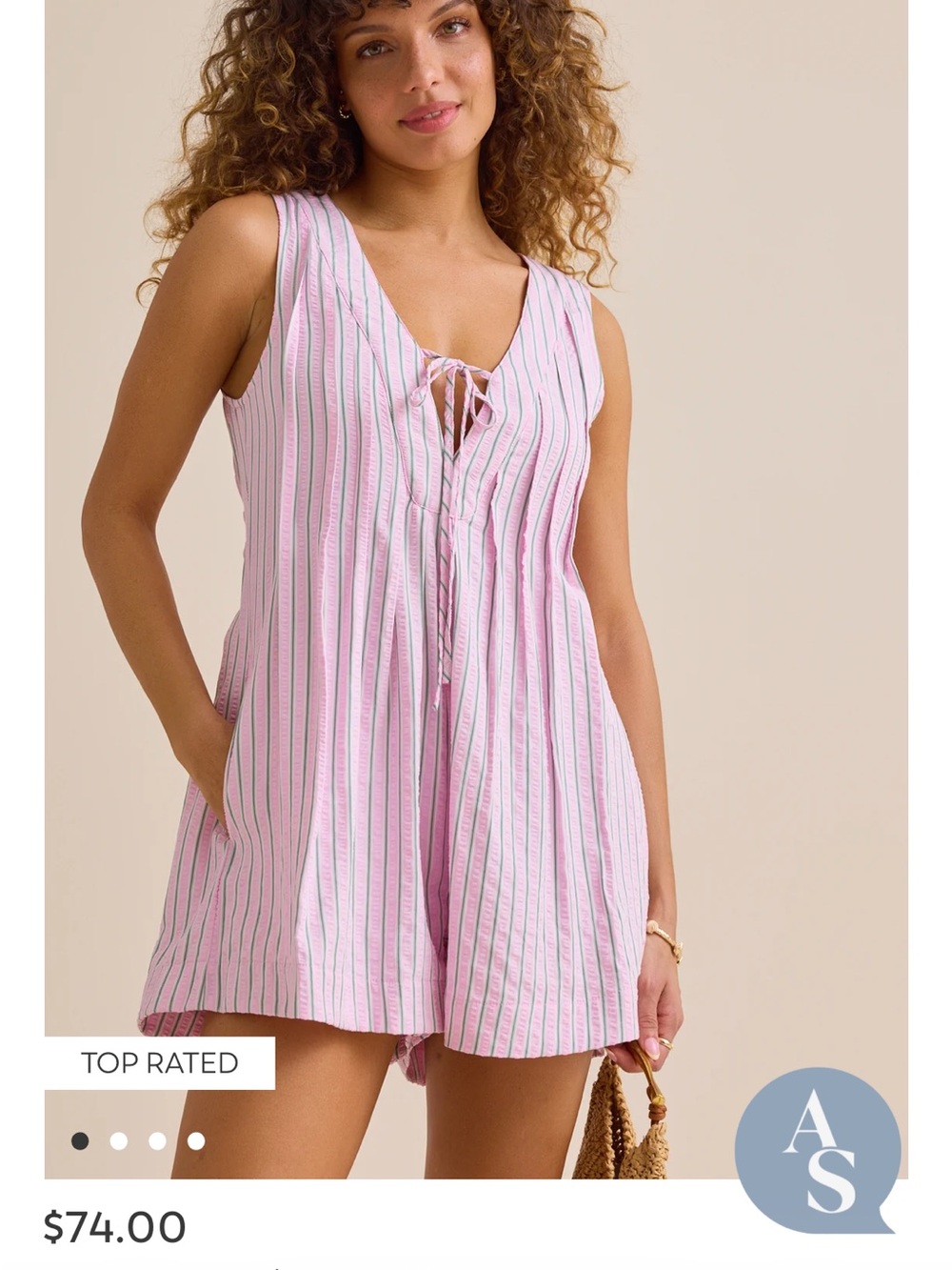 Altar'd State Pink Striped Evie Romper